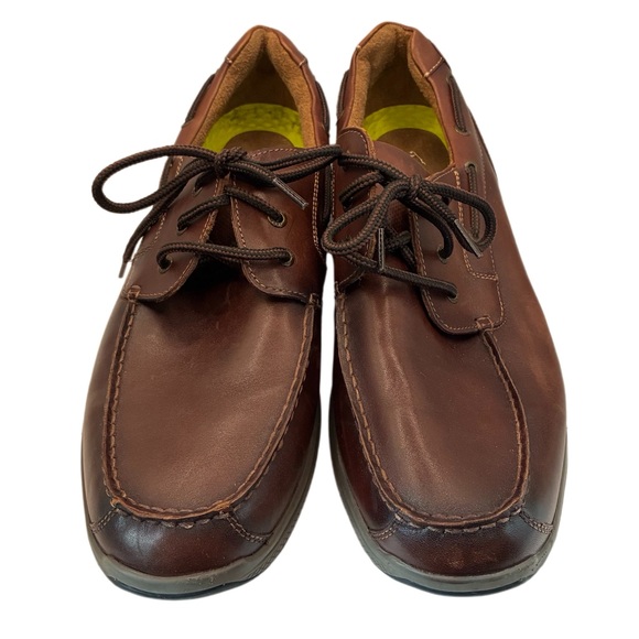 FLORSHEIM Great Lakes Moc Toe Oxford Loafers Brown Leather Men's Size 13 wide - Picture 2 of 13